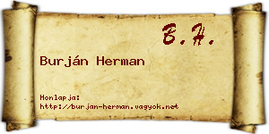 Burján Herman névjegykártya