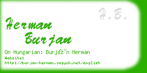 herman burjan business card